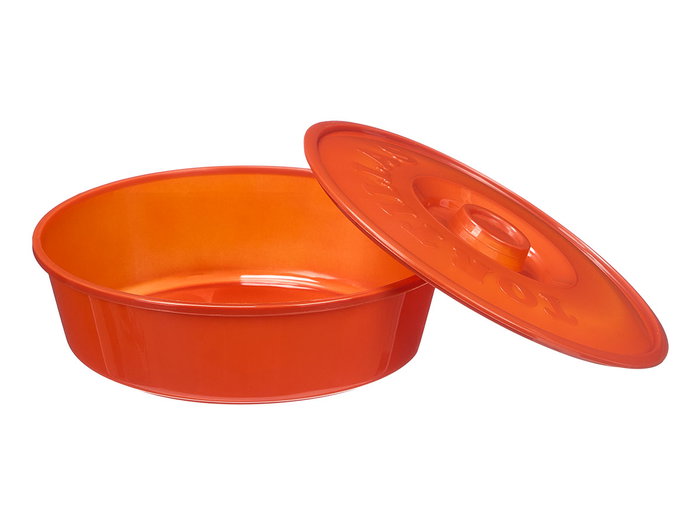 Kinvara Recipiente Tapa Tortitas Tortillas Rojo 22x22x7 cm (Set de 24)