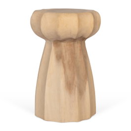DKD Home Decor Mesita Auxiliar de Madera Mungur Tallada Natural