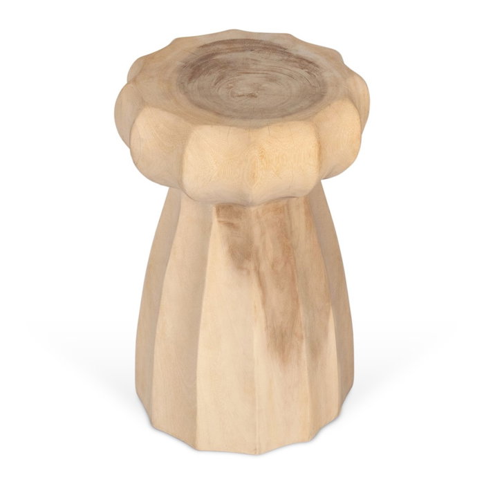DKD Home Decor Mesita Auxiliar de Madera Mungur Tallada Natural DKD Home Decor Mesita Auxiliar de Madera Mungur Tallada Natural