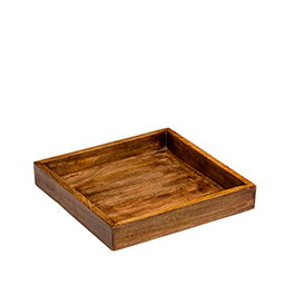 Stylepoint Bandeja Rectangular Natural de Servicio de Madera 30x30x5 cm - Para Buffet y Exposición