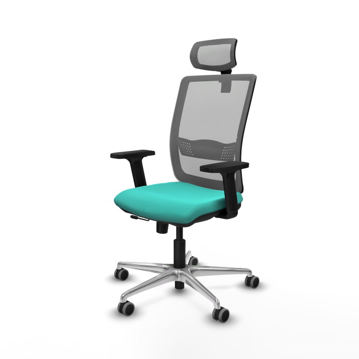 PIQUERAS Y CRESPO Silla de oficina Haches con mecanismo Sincro/Traslack, Turquesa y Gris PIQUERAS Y CRESPO Silla de oficina Haches con mecanismo Sincro/Traslack, Turquesa y Gris