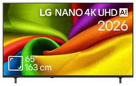 LG NANO 4K UHD AI 65NU8E0B3LA 65 pulg. Smart TV Negro
