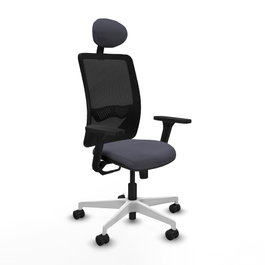 PIQUERAS Y CRESPO Silla de oficina Zulema con mecanismo Sincro, Gris oscuro y Negro
