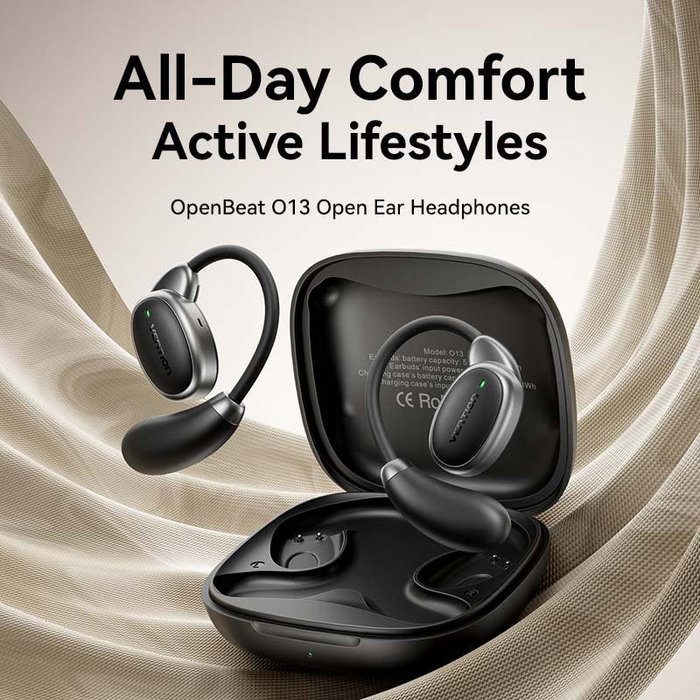 Vention Auriculares Open Ear 013 Bluetooth 5.4 Negros