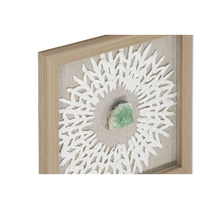 DKD Home Decor Set de 4 Cuadros Enmarcados de Cristal y Papel Maché 22x22x2 cm