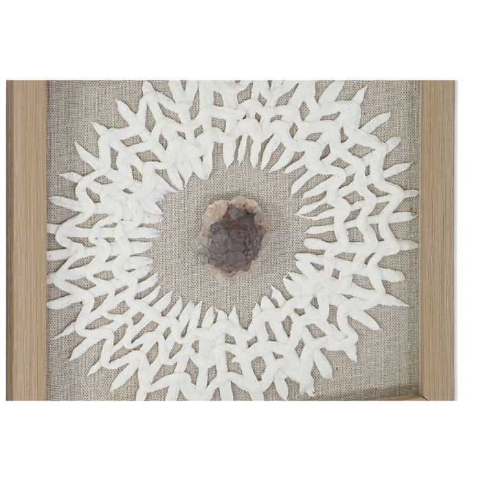 DKD Home Decor Set de 4 Cuadros Enmarcados de Cristal y Papel Maché 22x22x2 cm