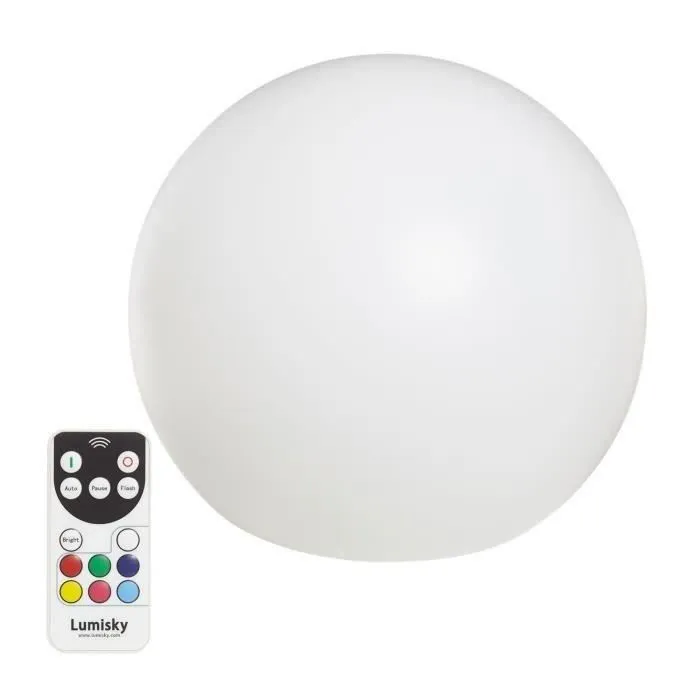 Lumisky Esfera LED Inalámbrica 30 cm Control Remoto Multicolor 16 Colores Modos LED Bajo Consumo