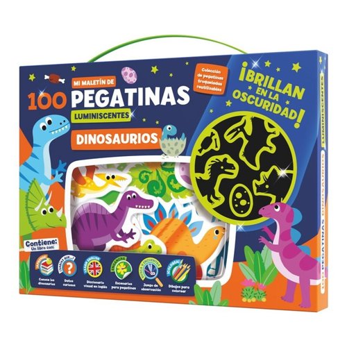 IMAGILAND Maletín de Actividades con 100 Pegatinas Luminiscentes de Dinosaurios IMAGILAND Maletín de Actividades con 100 Pegatinas Luminiscentes de Dinosaurios