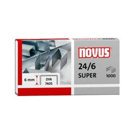 Novus Grapas Galvanizadas 24/6, Caja de 1000 Unidades