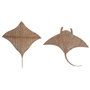 DKD Home Decor Decoración de Pared de Ratán Manta Raya, Pack de 2, Natural