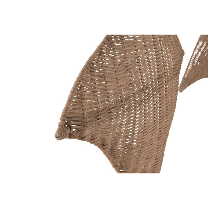 DKD Home Decor Decoración de Pared de Ratán Manta Raya, Pack de 2, Natural