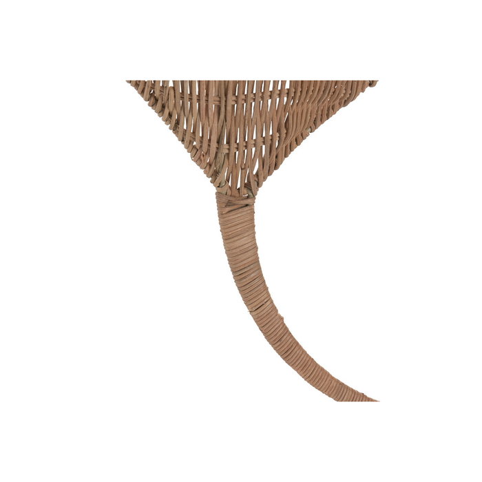 DKD Home Decor Decoración de Pared de Ratán Manta Raya, Pack de 2, Natural