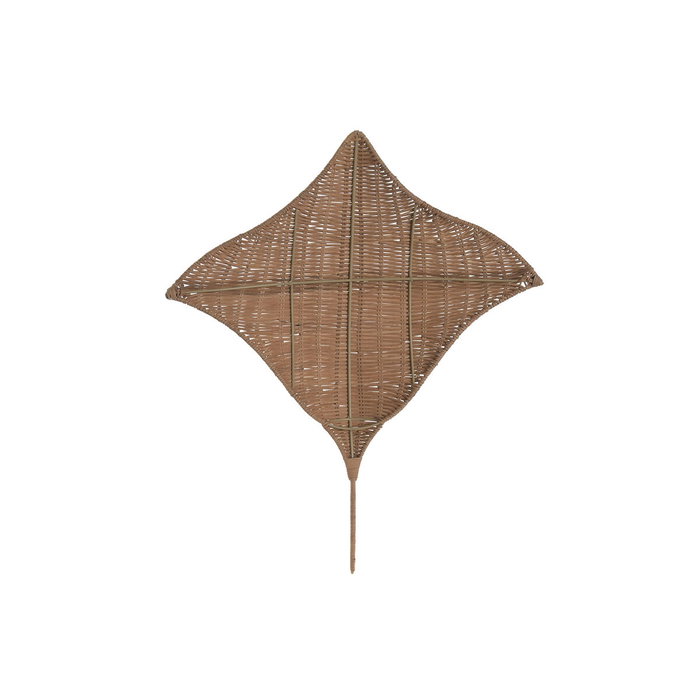 DKD Home Decor Decoración de Pared de Ratán Manta Raya, Pack de 2, Natural
