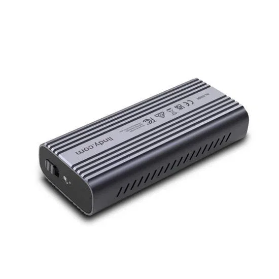 Lindy 43394 Caja Externa para SSD M.2 NVMe PCIe USB 4 (40 Gbit/s) Tipo C, Gris Aluminio