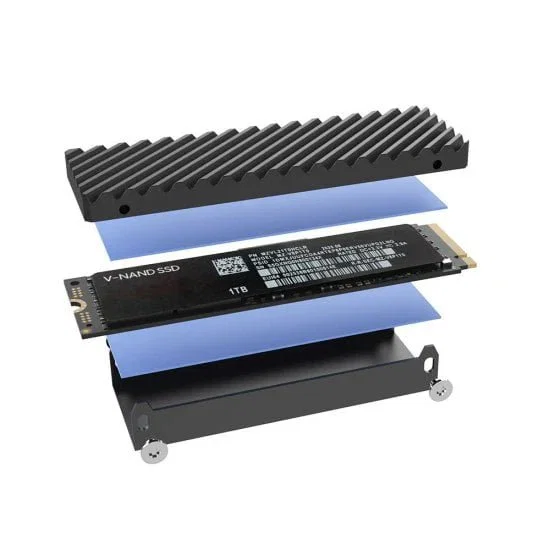 Lindy 43394 Caja Externa para SSD M.2 NVMe PCIe USB 4 (40 Gbit/s) Tipo C, Gris Aluminio