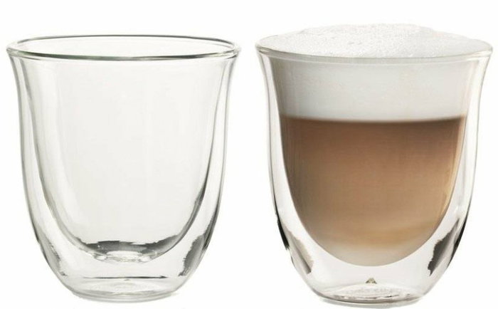 Delonghi Juego de 2 copas de capuchino de vidrio 5513214601