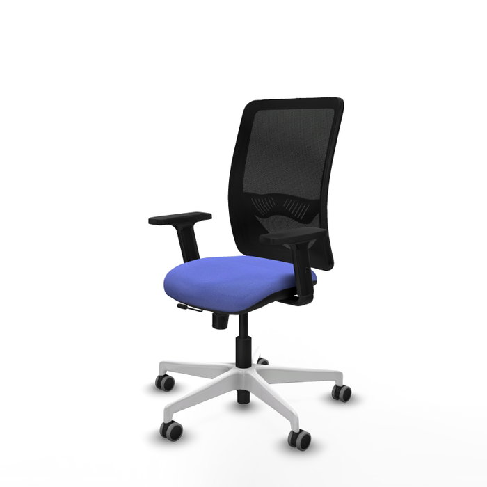 PIQUERAS Y CRESPO Silla de oficina Zulema con mecanismo Sincro/Traslack, Azul claro y Negro
