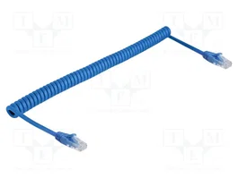 DeLOCK Cable de red en espiral Cat.6 U/UTP RJ45 Azul 1,2 m
