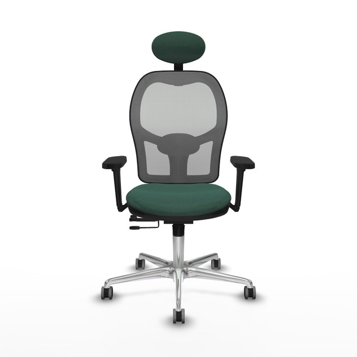 PIQUERAS Y CRESPO Silla de oficina Jorquera con mecanismo Sincro/Traslack, Verde botella y Gris