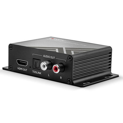 LINDY HDMI Audio Extractor 18G 4K, Puerto S/PDIF Óptico, 38361, Negro, Metal