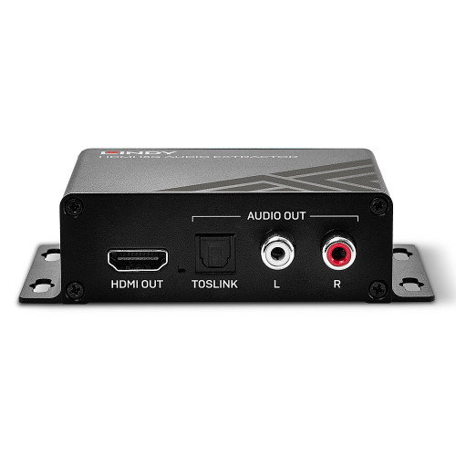 LINDY HDMI Audio Extractor 18G 4K, Puerto S/PDIF Óptico, 38361, Negro, Metal