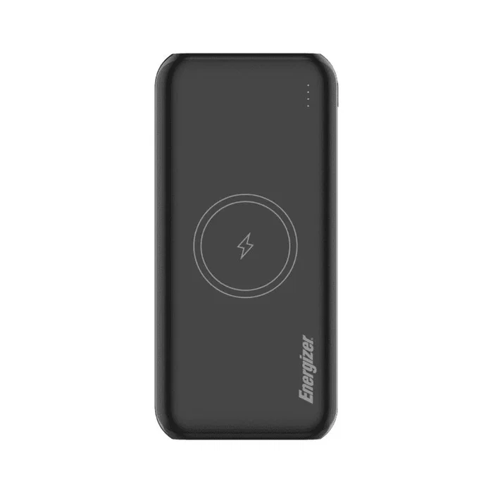 Energizer QE10009PQ Power Bank Batería Externa 10000 mAh con Carga Inalámbrica Qi y USB-C, Polímero de Litio, Negro, 20W