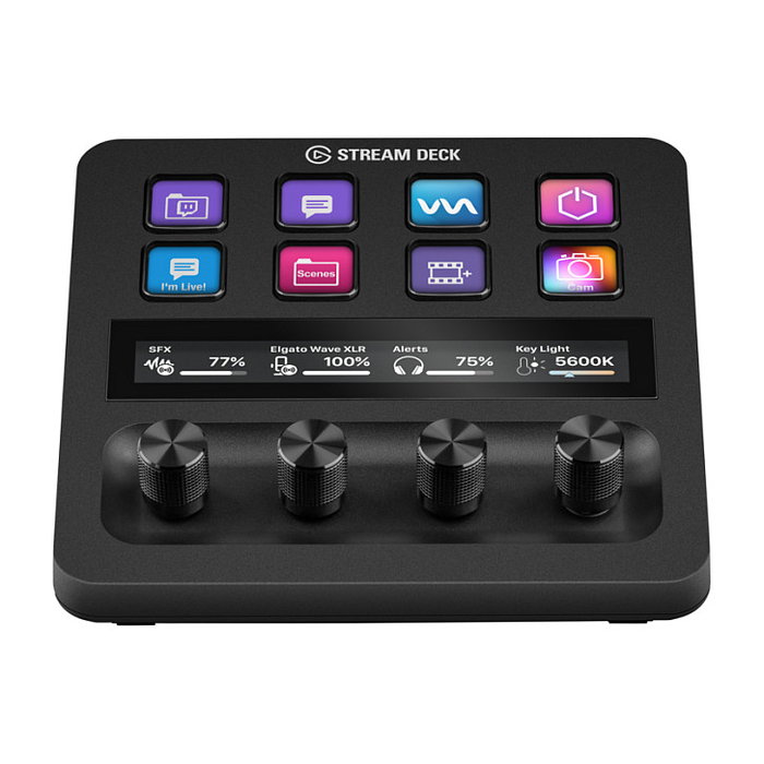 Elgato Stream Deck + 10GBD9901 Mezclador de Audio y Controlador de Estudio con Teclas LCD Personalizables y Diales Multifunción