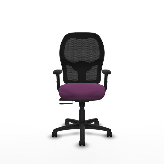 PIQUERAS Y CRESPO Silla de oficina Alocén traslack malla negra y similpiel morado PIQUERAS Y CRESPO Silla de oficina Alocén traslack malla negra y similpiel morado