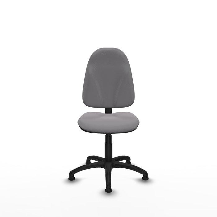 Silla de oficina Algarra con mecanismo Contacto permanente básico tapizada con Similpiel color Gris. Equipada con Base poliamida negra, Sin brazosy Topes