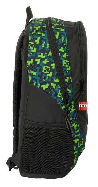 Safta Mochila Escolar Minecraft TNT Adaptable a Carro 32x44x16cm, Diseño Bloque Explosivo, Ideal para Niños Mayores de 3 Años