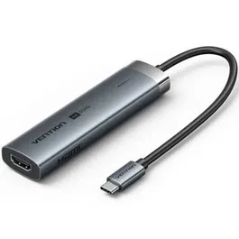 Vention TGMHB Hub USB Tipo-C, 1x HDMI 4K@60Hz, 3x USB 3.0, 1x USB-C PD, Gris