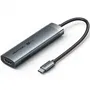 Vention TGMHB Hub USB Tipo-C, 1x HDMI 4K@60Hz, 3x USB 3.0, 1x USB-C PD, Gris