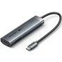 Vention TGMHB Hub USB Tipo-C, 3x USB 3.0 + HDMI 4K@60Hz + USB-C PD (100W), Aluminio, Expansión 5 Puertos para Portátiles