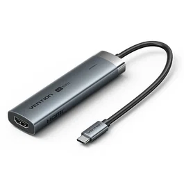 Vention Docking USB Tipo-C TGMHB con 3xUSB, 1xHDMI 4K y 1xUSB Tipo-C PD, Gris