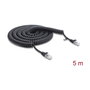 DeLOCK Cable de red RJ45 en espiral Cat.5e 5 m negro
