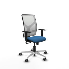 PIQUERAS Y CRESPO Silla de oficina Motilla con mecanismo Sincro Azul claro y Blanco