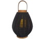 DKD Home Decor Portavelas de Bambú y Algodón Negro y Marrón