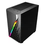 UNYKA UK113021 Caja Semitorre/Micro-ATX Mini Glayze Negra con Ventana, USB 3.0, Control A-RGB, sin Fuente