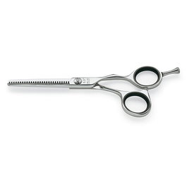 Tres Claveles Tijera Peluquería Toba ES-28 5.5" Esculpir 28 Dientes Acero Inoxidable Filo Navaja Ergonómica Offset