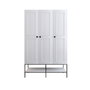 Hanah Home Armario Martin 3 - White Elegancia Atemporal en Blanco y Negro con Amplio Almacenamiento, 126x200x50 cm