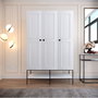 Hanah Home Armario Martin 3 - White Elegancia Atemporal en Blanco y Negro con Amplio Almacenamiento, 126x200x50 cm