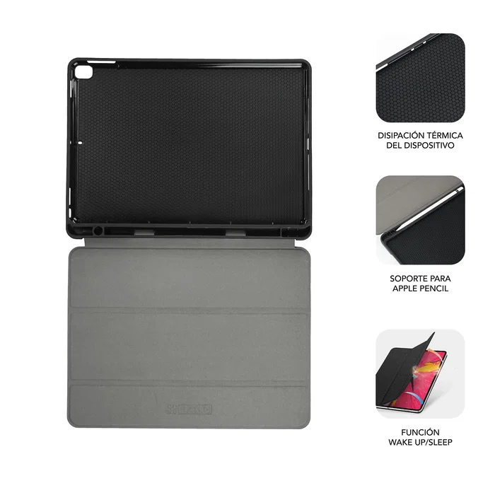 Subblim Funda Folio para iPad 10.9'' 10ª Generación Negro - Protección Total, Ranura para Apple Pencil, Cierre Magnético, Ángulo Dual Visión