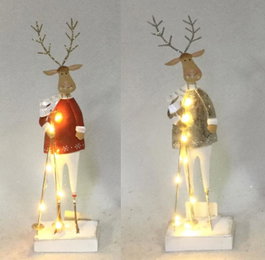 DKD Home Decor Figura MDF LED RENO Surtido de 4 Unidades 8x4x30 cm