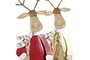 DKD Home Decor Figura Navidad Fantasia Reno Rojo 4 x 30 x 8 cm (4 Unidades)