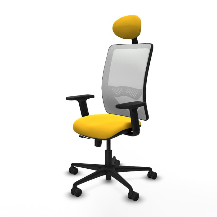 PIQUERAS Y CRESPO Silla de oficina Zulema con mecanismo Sincro/Traslack, Amarillo y Blanco PIQUERAS Y CRESPO Silla de oficina Zulema con mecanismo Sincro/Traslack, Amarillo y Blanco