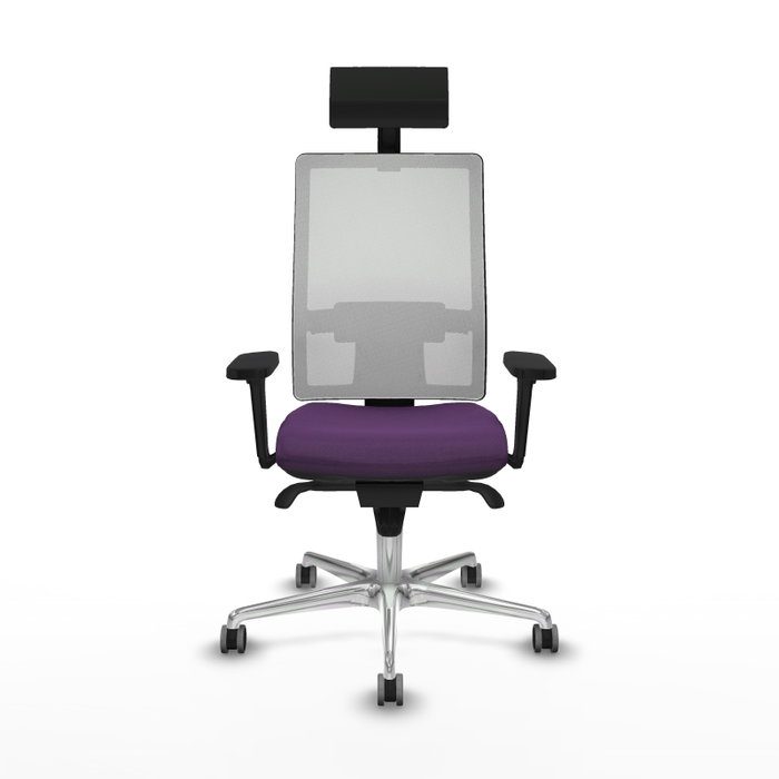 PIQUERAS Y CRESPO Silla de oficina Horna con mecanismo Sincro, Morado y Blanco