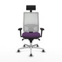 PIQUERAS Y CRESPO Silla de oficina Horna con mecanismo Sincro, Morado y Blanco