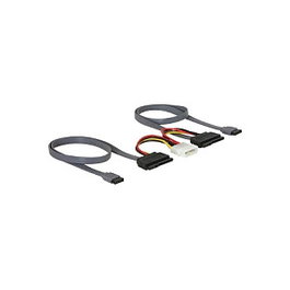 DeLOCK Cable SATA All-in-One para 2 HDD, 0.5 m