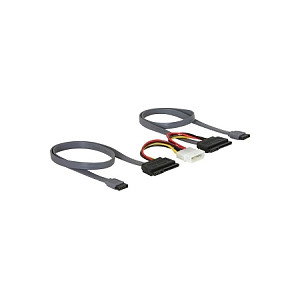 DeLOCK Cable SATA All-in-One para 2x HDD, 0,5 m DeLOCK Cable SATA All-in-One para 2x HDD, 0,5 m