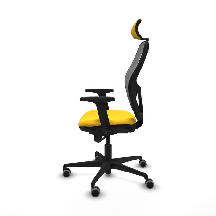 PIQUERAS Y CRESPO Silla de oficina Jorquera con mecanismo Sincro, Amarillo y Gris PIQUERAS Y CRESPO Silla de oficina Jorquera con mecanismo Sincro, Amarillo y Gris